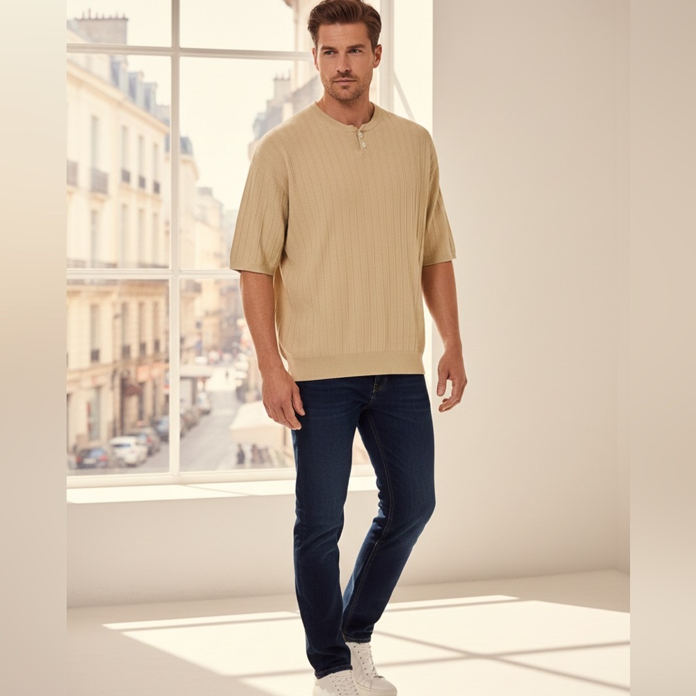 Barneys New York Beige Slim Sweater
2